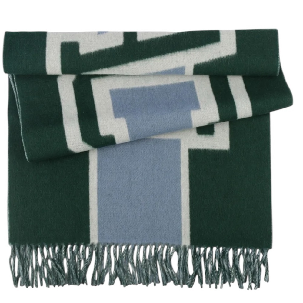 Coach Reversible Colorblock Varsity Print Oversized Muffler Wool Scarf NWT $228 - Picture 8 of 12